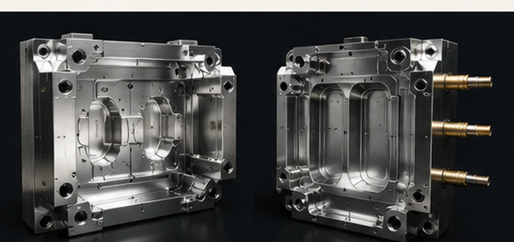 A precision production mould pair for repeatable fibre product manufacturing